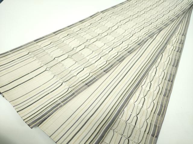 平和屋着物●六通柄袋帯　もじり織　変わり間道　金糸　正絹　逸品　DABE5514ps