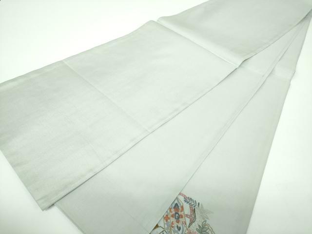 平和屋着物●太鼓柄袋帯　総刺繍　貝桶花文　金糸　正絹　逸品　未使用　DABE5518ps