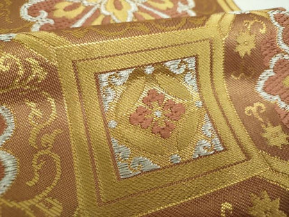 平和屋着物●西陣　川島織物　六通柄　本袋帯　蜀江花文　金銀糸　正絹　逸品　DABE5527ps
