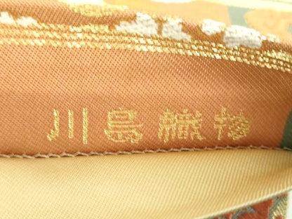 平和屋着物●西陣　川島織物　六通柄　本袋帯　唐織　宝尽くし花間道　金糸　正絹　逸品　DABE5528ps