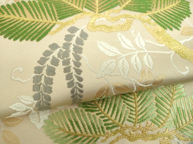 平和屋着物●西陣　川島織物　六通柄　本袋帯　唐織　松藤　金糸　正絹　逸品　DABE5529ps
