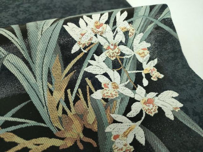 平和屋着物●両面　六通柄袋帯　唐織　花の精　正絹　逸品　DABE5537ps