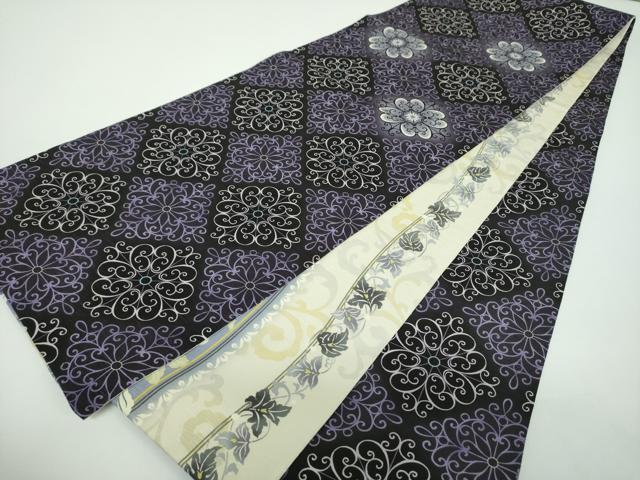 平和屋着物●WAKKA　ワッカ　両面　全通柄　京袋帯　葡萄唐草間道　正絹　逸品　DABE5539ps