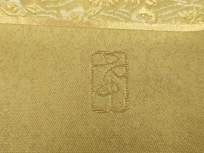 平和屋着物●西陣の名門　加納幸謹製　六通柄袋帯　唐織　霞飛鶴花文　金糸　引箔　正絹　逸品　DABE5544ps