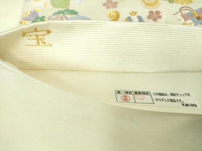 平和屋着物●西陣の老舗　1782年創業　山下織物　六通柄袋帯　宝　金糸　正絹　逸品　DABE5545ps