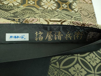 平和屋着物●西陣織　陰山織物謹製　箔屋清兵衛　六通柄袋帯　悠久の美　金糸　正絹　逸品　DABE5547ps