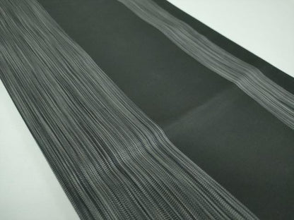 平和屋着物●両面　全通柄袋帯　渦巻　間道　銀通し地　正絹　逸品　DABE5553ps