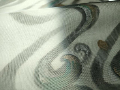 平和屋着物●六通柄袋帯　手描き　立波文　金銀彩　正絹　逸品　未使用　DABE5556ps