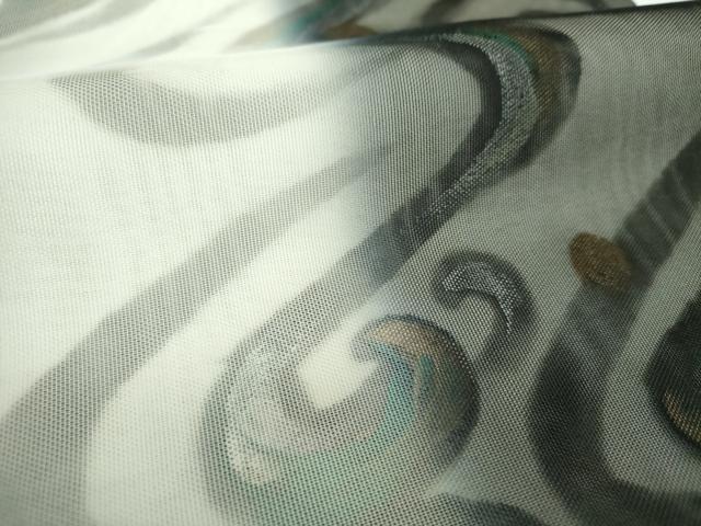 平和屋着物●六通柄袋帯　手描き　立波文　金銀彩　正絹　逸品　未使用　DABE5556ps