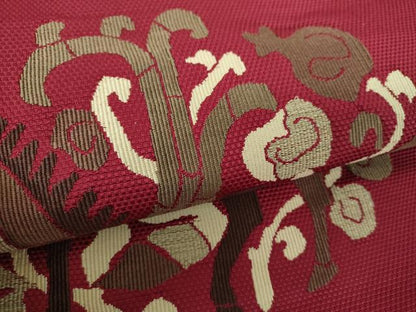 平和屋着物●八寸名古屋帯　すくい織　馬　花唐草文　正絹　逸品　DABE5562ps