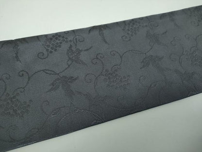 平和屋着物●綴れ　全通柄九寸名古屋帯　葡萄唐草文　鉄御納戸色　正絹　逸品　DABE5576ps