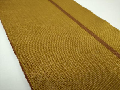 平和屋着物●本場黄八丈　八寸名古屋帯　間道　正絹　逸品　DABE5589ps
