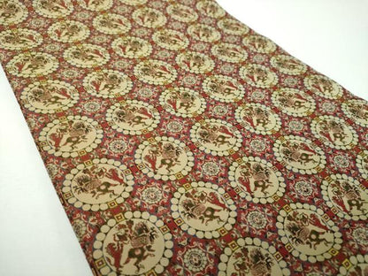 平和屋着物●龍村美術織物　九寸開き名古屋帯　獅子狩文錦　正絹　逸品　DABE5591ps