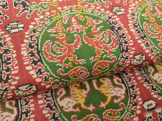 平和屋着物●龍村美術織物　九寸開き名古屋帯　円文白虎朱雀錦　正絹　逸品　DABE5592ps