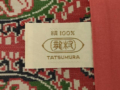 平和屋着物●龍村美術織物　九寸開き名古屋帯　円文白虎朱雀錦　正絹　逸品　DABE5592ps
