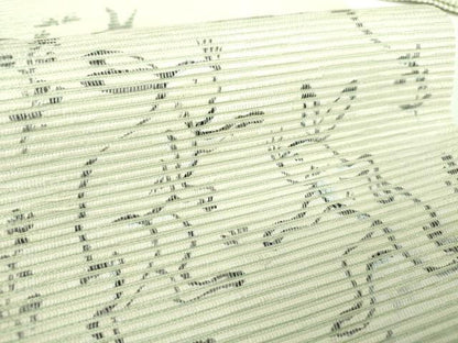 平和屋着物●西陣　九寸名古屋帯　京都・西陣絵引箔織　美濃手漉和紙　鳥獣戯画　証紙付き　正絹　逸品　未使用　DABE5607ps