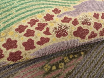 平和屋着物●十日町　名門　滝泰謹製　中国三大刺繍　相良刺繍　つけ帯　おぼろ染め　襲絞り　霞花文　金通し地　正絹　逸品　DABE5614ps