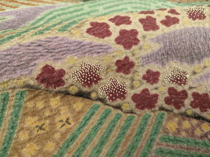 平和屋着物●十日町　名門　滝泰謹製　中国三大刺繍　相良刺繍　つけ帯　おぼろ染め　襲絞り　霞花文　金通し地　正絹　逸品　DABE5614ps