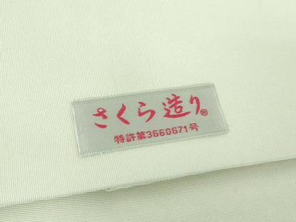 平和屋着物●塩瀬　つけ帯　手描き　立鶴　正絹　逸品　DABE5618ps