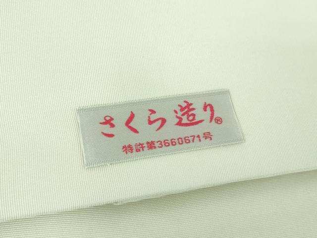 平和屋着物●塩瀬　つけ帯　手描き　立鶴　正絹　逸品　DABE5618ps