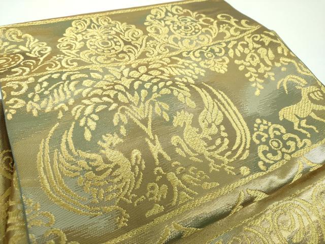 平和屋着物●西陣　川島織物　つけ帯　鳥獣花文　金銀糸　正絹　逸品　DABE5619ps