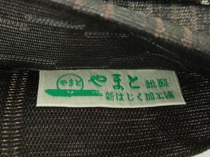 平和屋着物▽ワンタッチつけ帯　スリーシーズン　春夏秋　葡萄蔦の葉文　金糸　正絹　逸品　未使用　DABE5622ps
