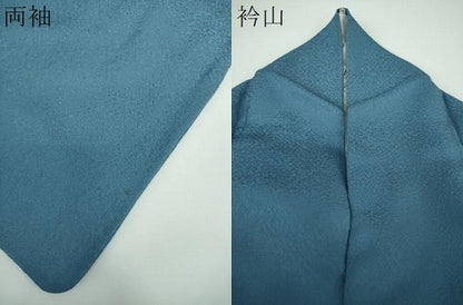 平和屋着物●上質な色無地　紋意匠　紺鼠色　正絹　逸品　DABE5640ps