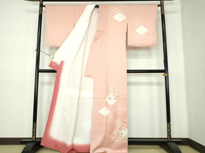 平和屋着物●創業460年・千總　訪問着　刺繍　絞り　吉祥花菱文　金彩　高島屋扱い　正絹　逸品　DABE5642ps