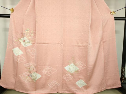 平和屋着物●創業460年・千總　訪問着　刺繍　絞り　吉祥花菱文　金彩　高島屋扱い　正絹　逸品　DABE5642ps