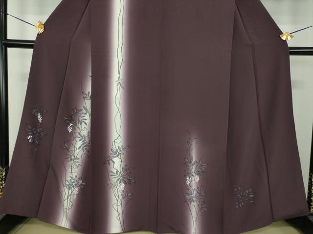 平和屋着物●訪問着　手描き　草花文　暈し染め　正絹　逸品　DABE5643ps