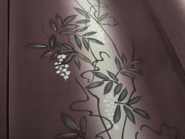 平和屋着物●訪問着　手描き　草花文　暈し染め　正絹　逸品　DABE5643ps