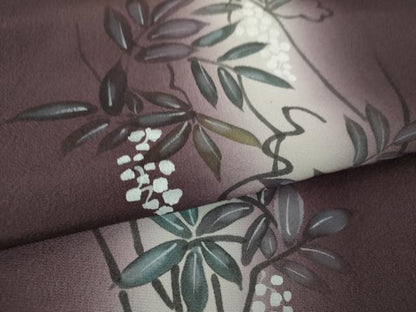 平和屋着物●訪問着　手描き　草花文　暈し染め　正絹　逸品　DABE5643ps