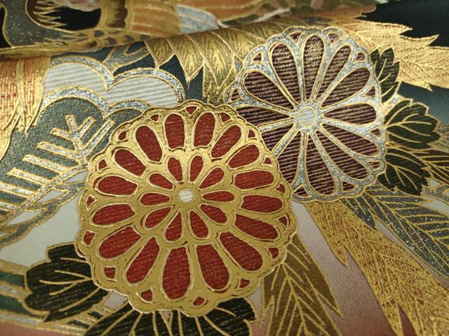 平和屋着物●豪華黒留袖　作家物　鳳凰花文　金銀彩　正絹　逸品　DABE5649ps
