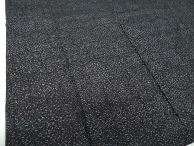 平和屋着物●結城紬　亀甲柄　三越扱い　正絹　逸品　DABE5651ps