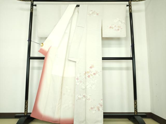 平和屋着物●訪問着　刺繍　枝梅　金彩　正絹　逸品　DABE5653ps