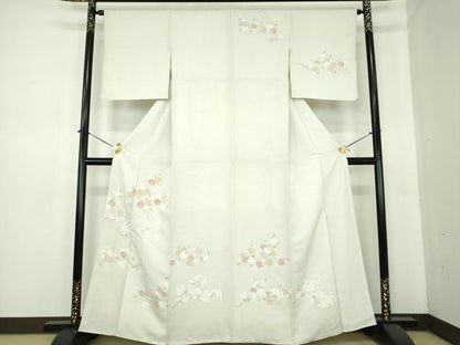 平和屋着物●訪問着　刺繍　枝梅　金彩　正絹　逸品　DABE5653ps