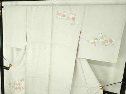平和屋着物●訪問着　刺繍　枝梅　金彩　正絹　逸品　DABE5653ps