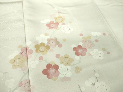 平和屋着物●訪問着　刺繍　枝梅　金彩　正絹　逸品　DABE5653ps