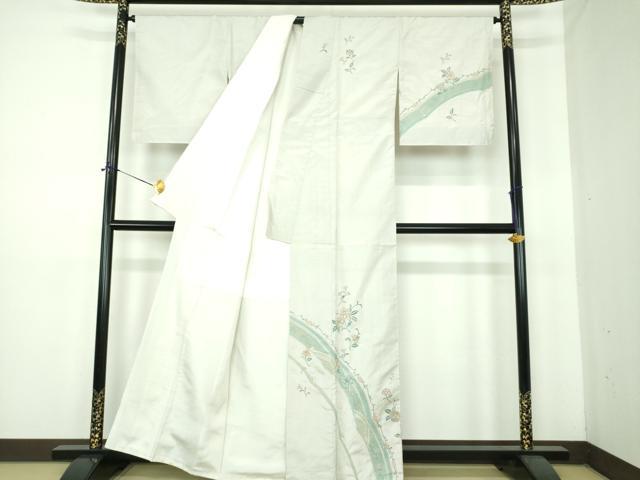 平和屋着物●中国三大刺繍　スワトウ相良刺繍　汕頭相良刺繍　総刺繍　訪問着　本場大島紬地　更紗花文　正絹　逸品　DABE5655ps