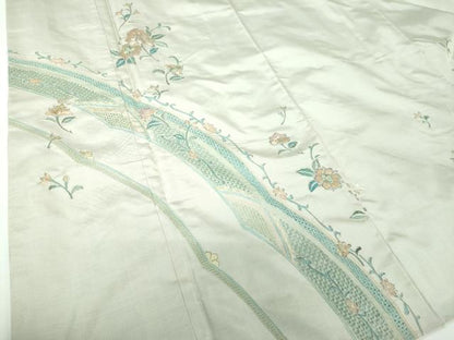 平和屋着物●中国三大刺繍　スワトウ相良刺繍　汕頭相良刺繍　総刺繍　訪問着　本場大島紬地　更紗花文　正絹　逸品　DABE5655ps