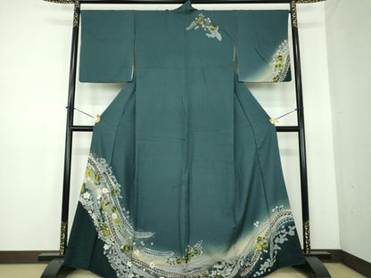 平和屋着物●訪問着　辻が花　暈し染め　金彩　正絹　逸品　DABE5656ps