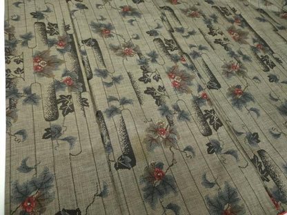 平和屋着物●本場大島紬　9マルキ　草花文　正絹　逸品　DABE5657ps