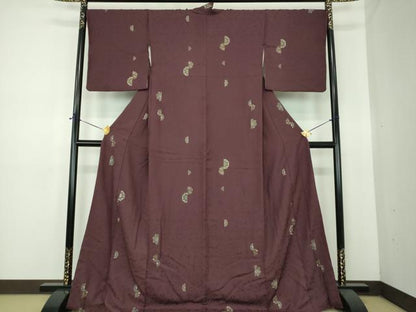 平和屋着物●訪問着　刺繍　貝紫　正倉院花文　ロング丈　正絹　逸品　DABE5660ps