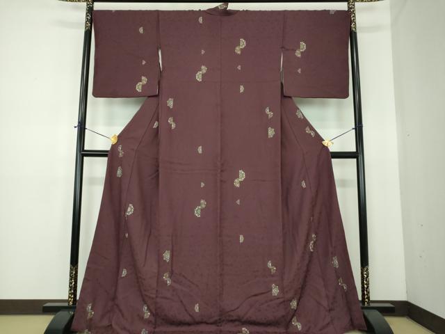 平和屋着物●訪問着　刺繍　貝紫　正倉院花文　ロング丈　正絹　逸品　DABE5660ps