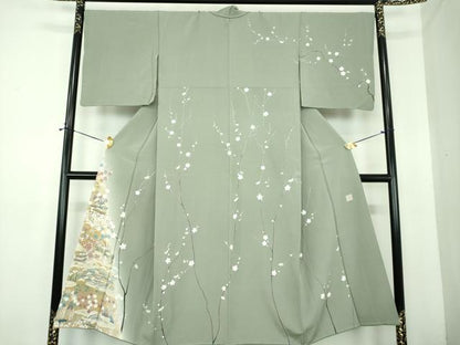 平和屋着物●訪問着　作家物　枝花風景　暈し染め　正絹　逸品　DABE5662ps