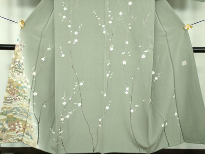 平和屋着物●訪問着　作家物　枝花風景　暈し染め　正絹　逸品　DABE5662ps