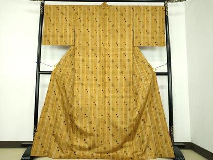 平和屋着物●上質な紬　琉球絣文様　正絹　逸品　DABE5663ps