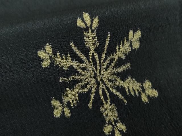 平和屋着物●上質なお召　雪華文　黒地　正絹　逸品　DABE5664ps