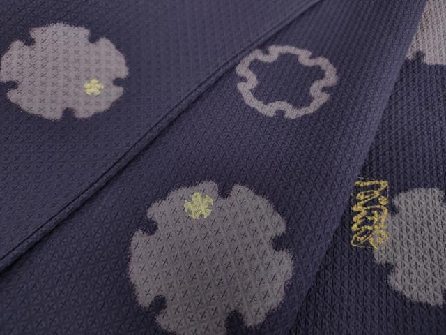 平和屋着物●中村玉緒　小紋　雪輪文　金彩　正絹　逸品　DABE5669ps