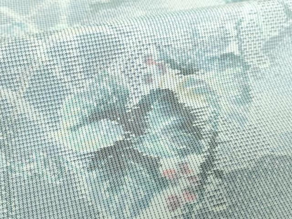 平和屋着物●都喜ヱ門 本場大島紬 白大島 9マルキ 総絣 雪輪葡萄蔦の葉文 やまと誂製 藤絹織物謹製 ロング丈 正絹 逸品 未使用 DABE5670ps